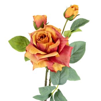 Kunstbloem Roos oranje 