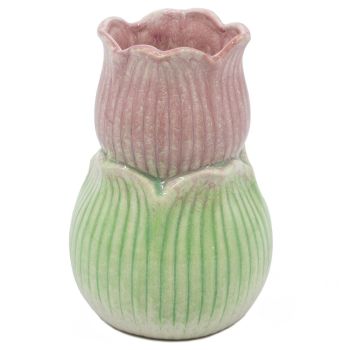 Aardewerk vaas tulp peach