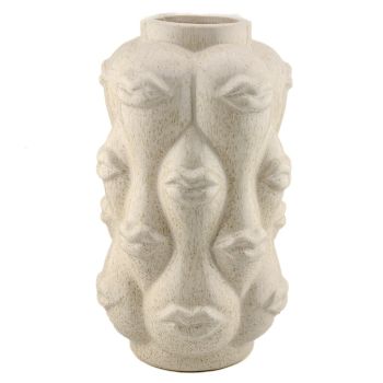 Aardewerk vaas lips beige