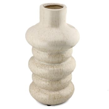 Aardewerk pebbles vaas beige