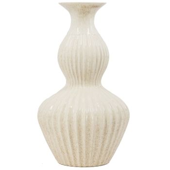 Aardewerk vaas clown beige