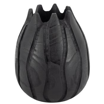Houten vaas tulp zwart