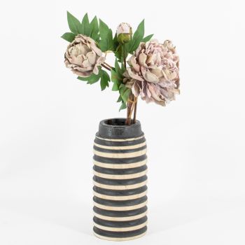 Kunstbloem pioen 63cm paars