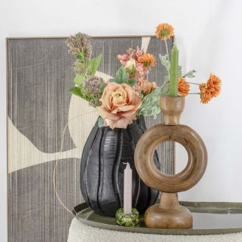 Houten vaas tulp zwart