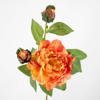 Kunstbloem pioen oranje