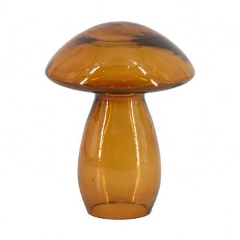 Glazen paddenstoel amber