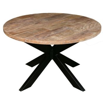 Eettafel James rond met metalen matrixpoot