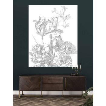 Behangpaneel Engraved flowers