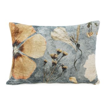 Kussen velvet bloemen