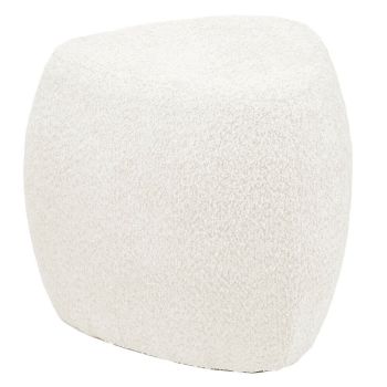 Poef organisch Jade in stof bouclé naturel 