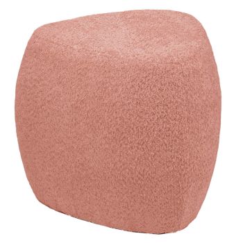 Poef organisch Jade in stof bouclé roze 