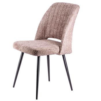 Eetkamerstoel Samora in stof teddy zacht roze tx2207