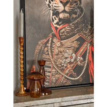 Glazen paddenstoel amber