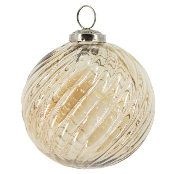 Glazen kerstbal roest/goud