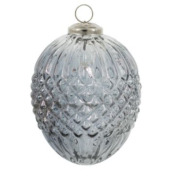 Glazen kerstbal grijs