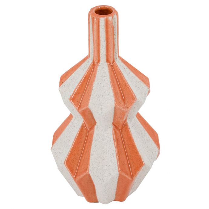 Aardewerk vaas stripes sandstone 