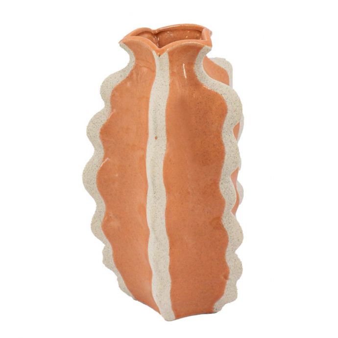 Aardewerk vaas stripes sandstone 