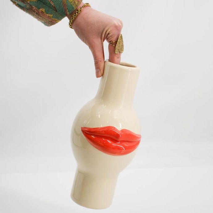 Aardewerk vaas lips
