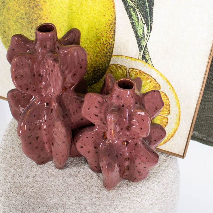 Aardewerk vaas Murkey bordeaux