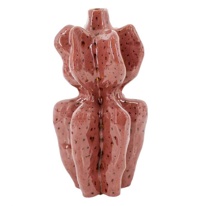 Aardewerk vaas Murkey bordeaux
