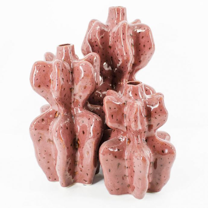 Aardewerk vaas Murkey bordeaux