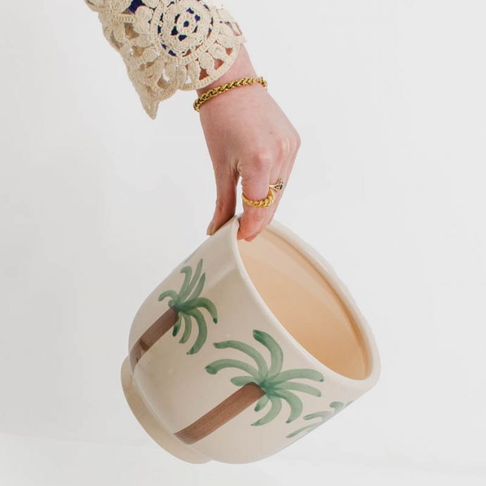 Aardewerk bloempot Tropical
