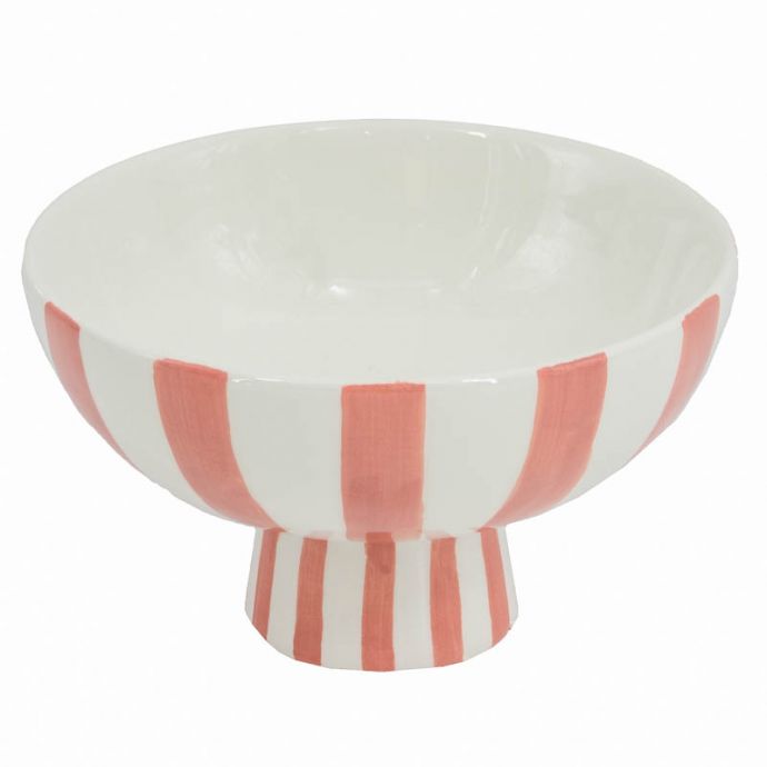 Aardewerk plateau stripe peach