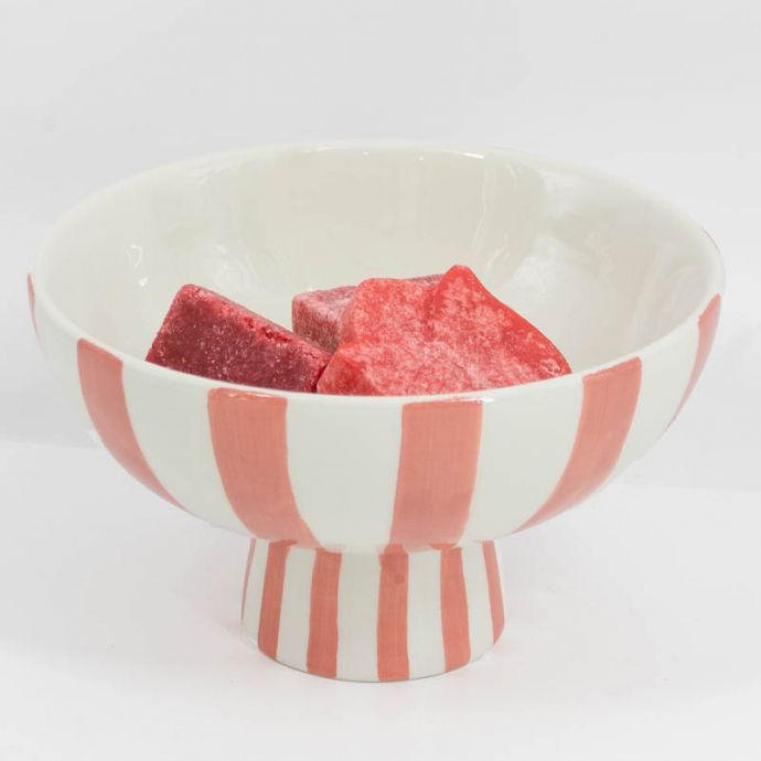 Aardewerk plateau stripe peach