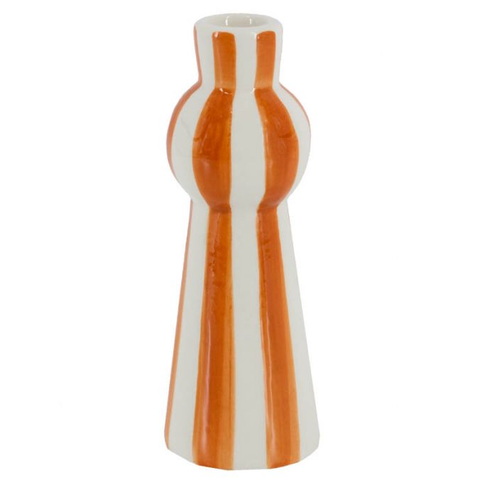 Vaas keramiek stripes oranje 