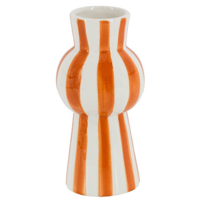 Vaas keramiek stripes oranje