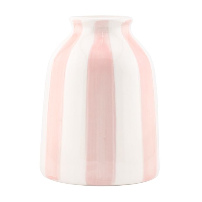 Vaas keramiek striped roze