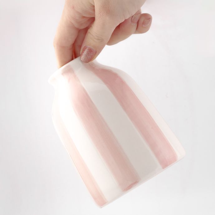 Vaas keramiek striped roze