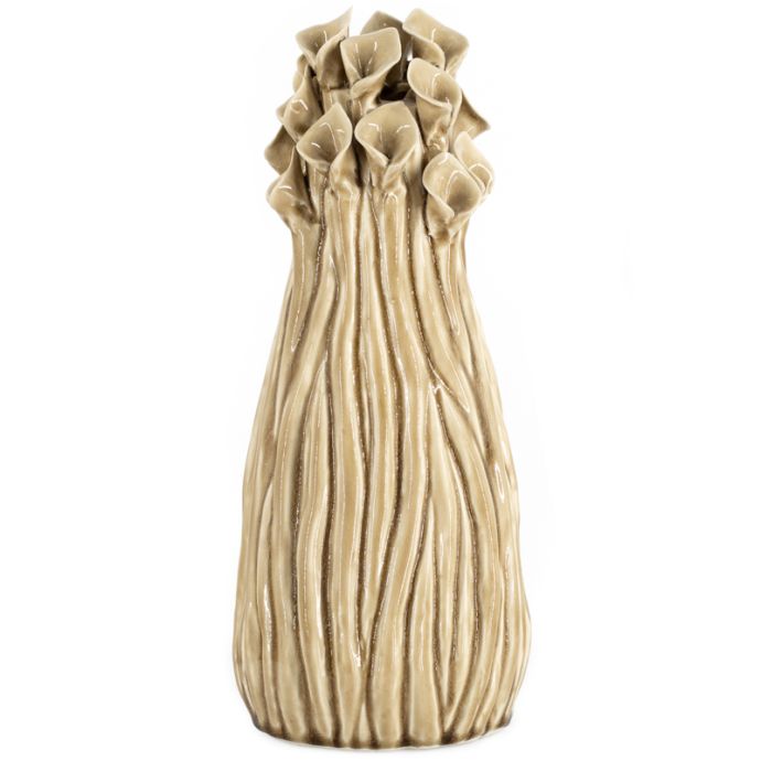 Vaas flora keramiek mustard