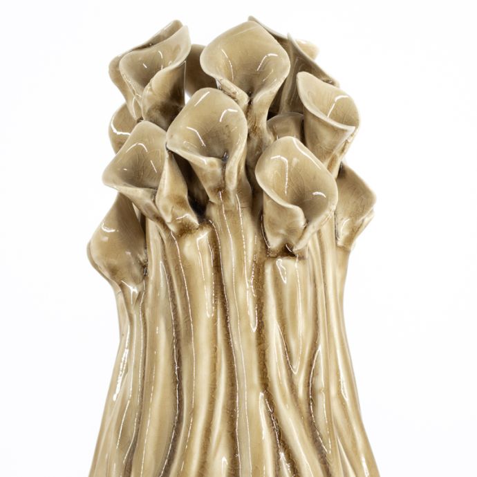 Vaas flora keramiek mustard