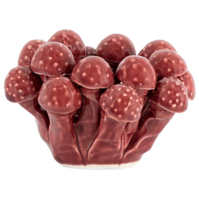 Waxinehouder keramiek shroom roze