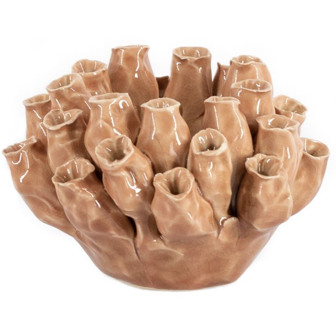 Waxinehouder keramiek papaver sandstone