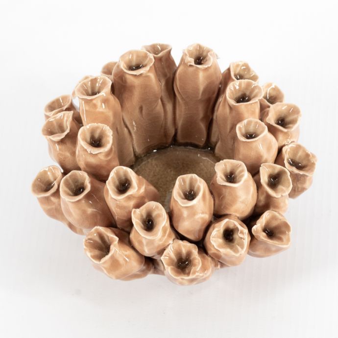 Waxinehouder keramiek papaver sandstone