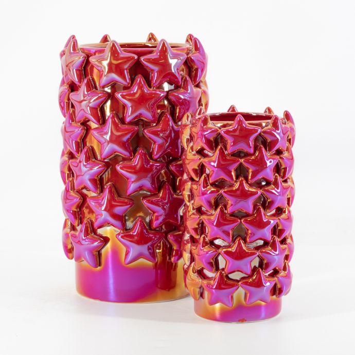 Aardewerk vaas 'Shiny stars' medium