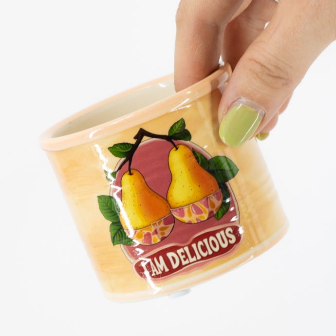 Aardewerk bloempotje peer 'Delicious'