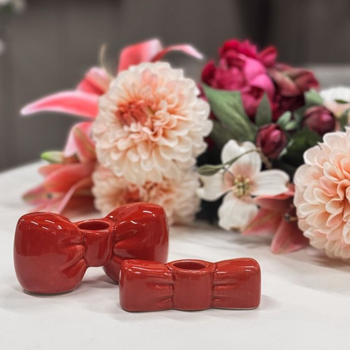 Kaarsenstandaard 'Bow' rood