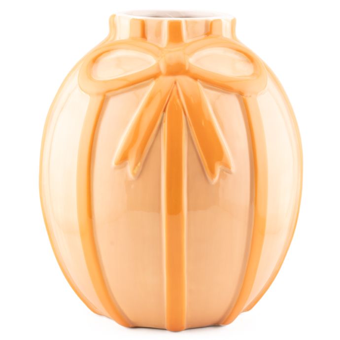 Aardewerk vaas bows peach