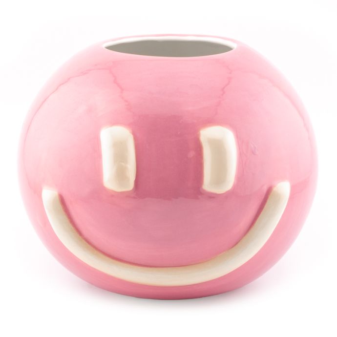 Aardewerk vaas smiley