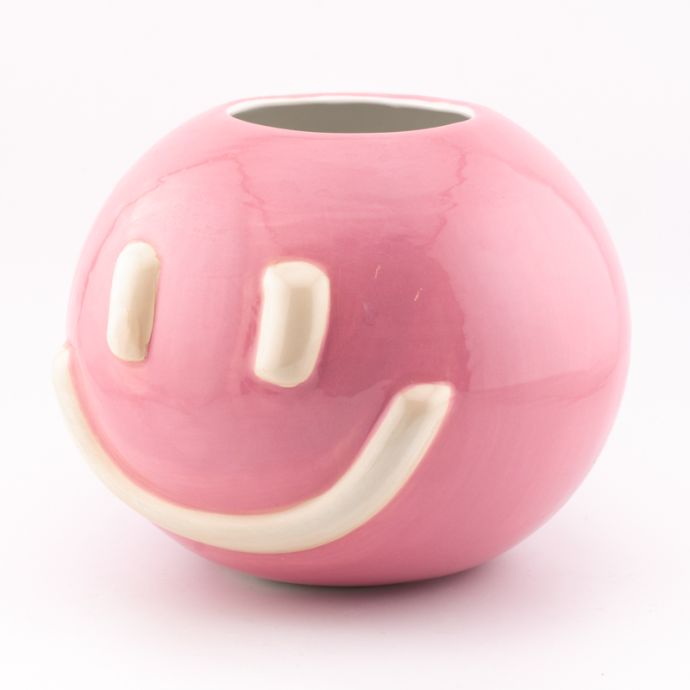 Aardewerk vaas smiley