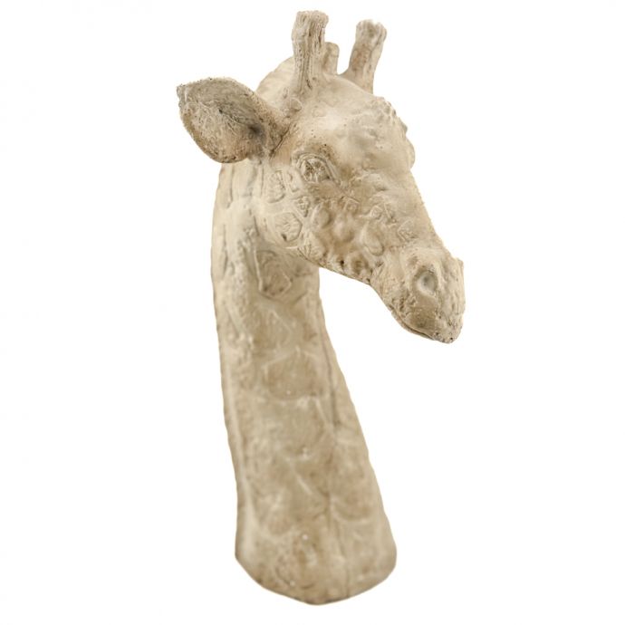 Aardewerk ornament giraffe beige