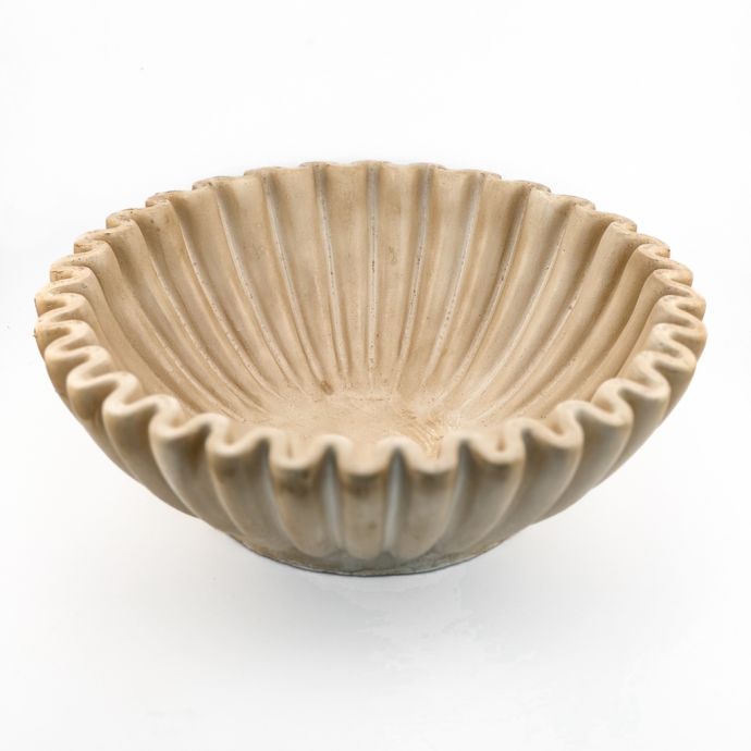 Aardewerk tray ribbel beige