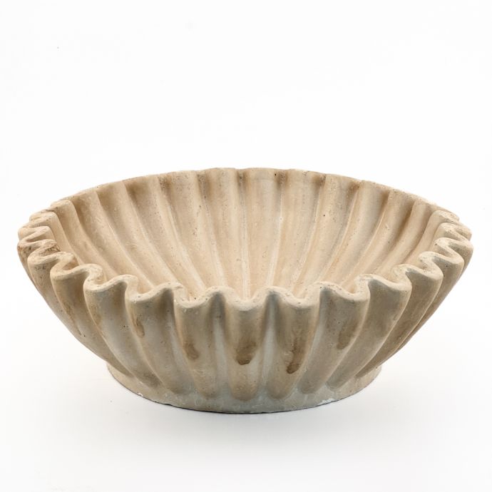 Aardewerk tray ribbel beige