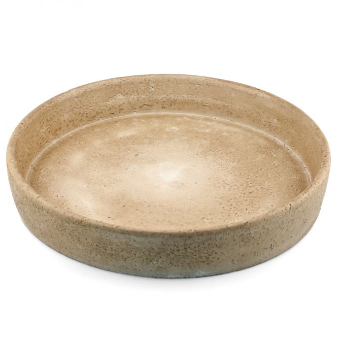 Aardewerk dienblad rond beige