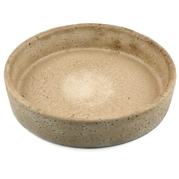 Aardewerk dienblad rond beige