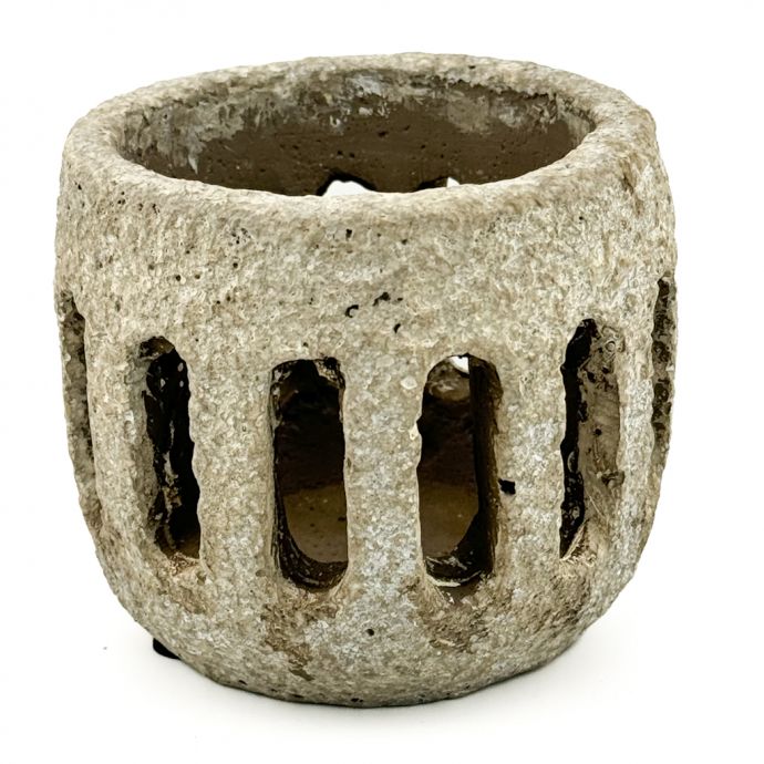 Aardewerk windlicht beige