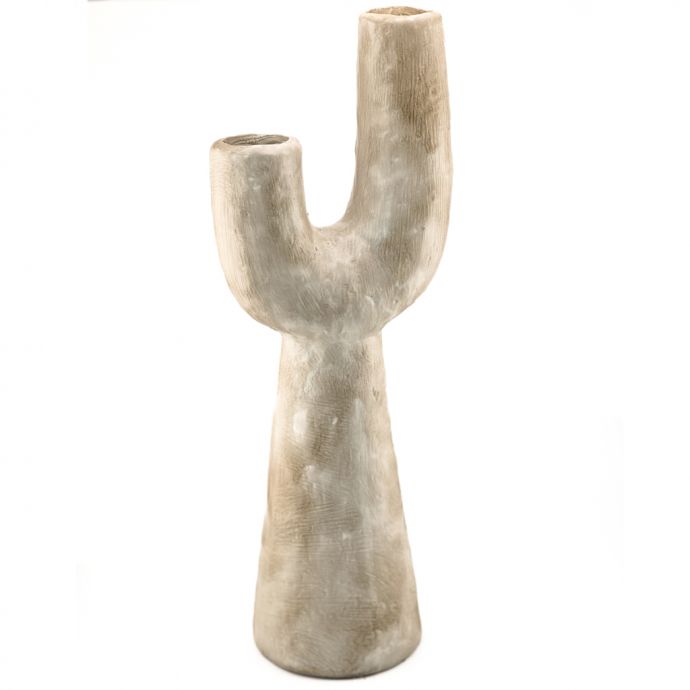 Aardewerk vaas organisch beige